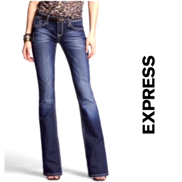 Express Bootcut Jeans Whiskering in Thighs & Hips - Picture 1 of 7